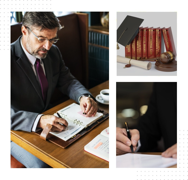 attorney sitting at desk